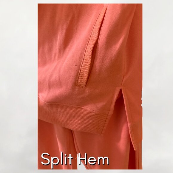 NEW - ANRABESS 2-Piece Lounge Sweatsuit - Long Sleeve Wide Leg Pant - Coral - S - Picture 4 of 7